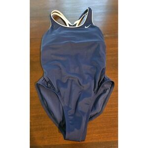 Nike Swim Women's Hydrastrong Fastback One Piece Midnight Navy Size Medium